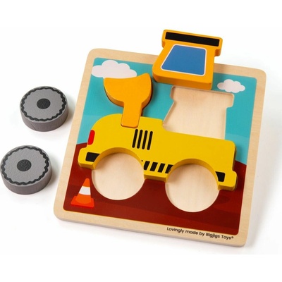 Bigjigs Vkladacie puzzle bager