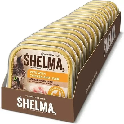 Пастет за котки Shelma с пиле и черен дроб 16 броя
