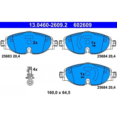 ATE Sada brzdových platničiek kotúčovej brzdy 13046026092