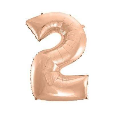 GoDan Číslice "2" rosegold 92cm fóliový balónek