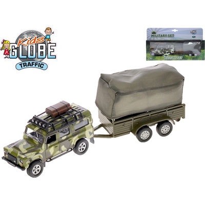 Mikro trading Auto Vojenské Land Rover Defender kov 14 cm