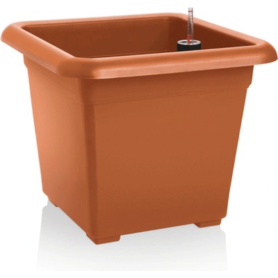 PLASTKON Samozavlažovací hranatý květináč Quattro Aqua Pro 40 cm antracit