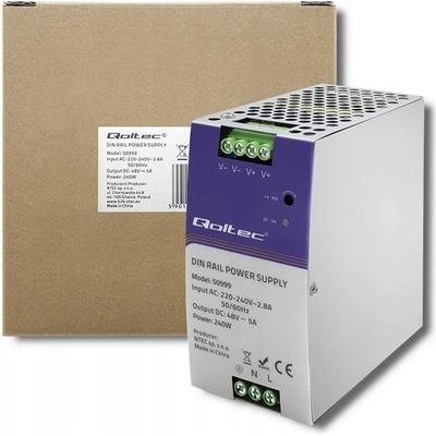 Qoltec Průmyslový napájecí zdroj na DIN lištu 240W 48V