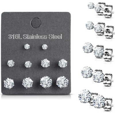 Mabell Set dámskych náušníc z chirurgickej ocele DANAE SK221VE02-STCC45