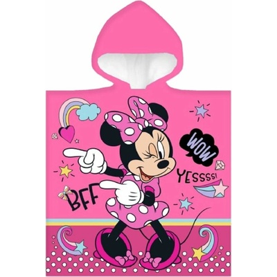 ZorluTeks Dievčenské plážové pončo s kapucňou Minnie Mouse Disney 50 x 100 cm