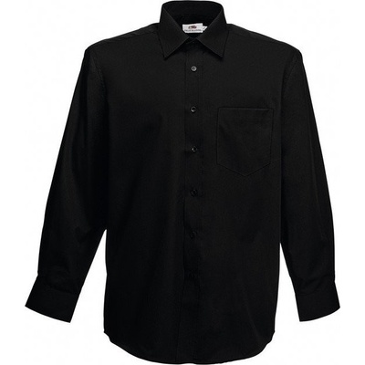 Fruit of the Loom pánská košile poplin dlouhý rukáv F602 černá