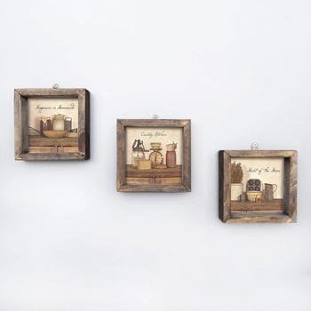 Image 1 of Wallity Картини в комплект от 3 бр. 15x15 cm - Wallity (836EVL4622)