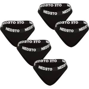 Nedeto Комплект от пет дамски бикини Nedeto Black Nedeto | Cheren | ЖЕНИ | L