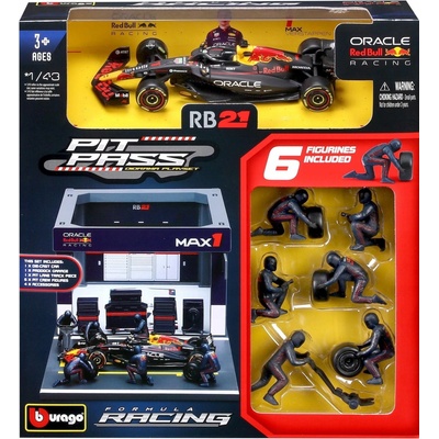 Bburago Oracle Red Bull Racing RB21 2025 1 Verstappen Pit Pass Set 1:43