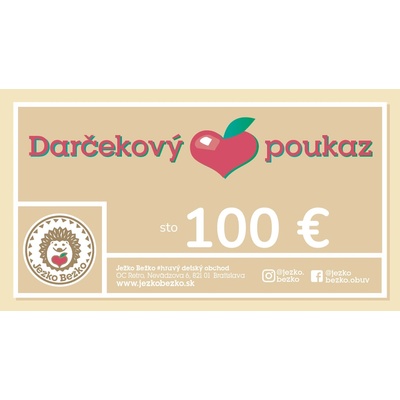 DARČEKOVÁ POUKÁŽKA 100 EUR Typ poukazu: Papierová poukážka, Hodnota poukazu: 100