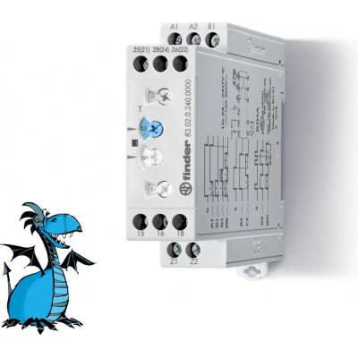 Finder 83.02.0.240.0000, 2P/12A, 24-240V AC/DC