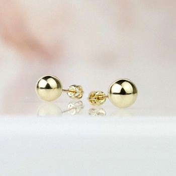 Lillian Vassago zlaté hladké a lesklé guľôčkové náušnice LLV66-GER158M7 žltá