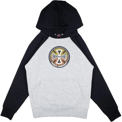 Independent Youth Split Cross Raglan Hood Black/Heather Grey