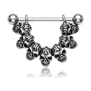 Šperky4U piercing do bradavky lebky BR01009