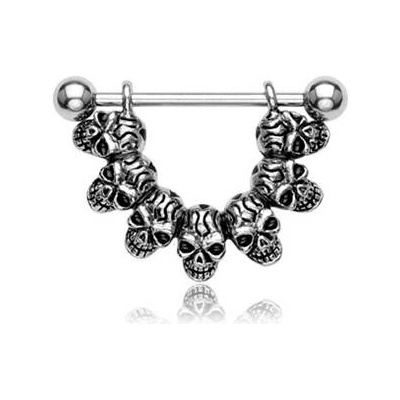 Šperky4U piercing do bradavky lebky BR01009