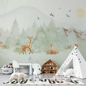 Art Gift Decor Детски тапет - Рисувани елени