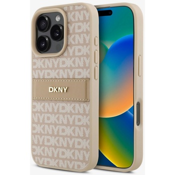 DKNY Заден капак от PU кожа с повтарящ се десен ивици за iPhone 16 Pro Pink DKNY | Lilav | ЖЕНИ | UNI