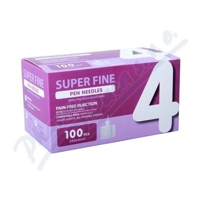 Super Fine Jehly pro inzul.pera 4 mm 33G 100 ks