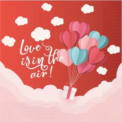 GoDan Салфетки - Love Is In The Air, червени, 33 х 33 см 20 бр