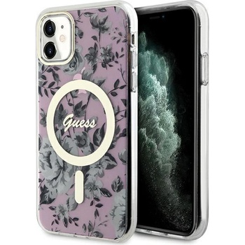 GUESS Кейс Guess GUHMN61HCFWSP за iPhone 11 / Xr 6.1"", розов / розов, твърд, Flower MagSafe (GUE002930-0)