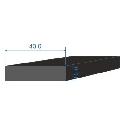 0596140 Pryžový profil 10x40mm, EPDM 70°Sh obdélníkový