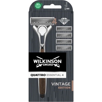 Wilkinson Sword Quattro Essential 4 Vintage Edition + 4 ks hlavic