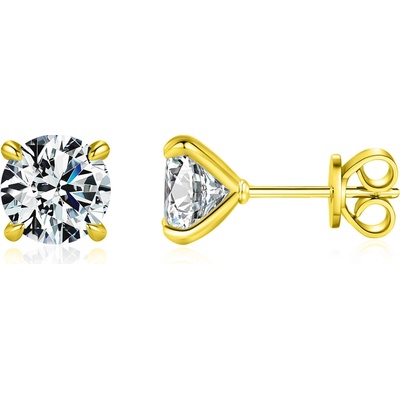 Olivie strieborné náušnice MoissANITE GOLD 9732