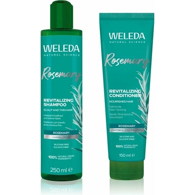Weleda Rosemary Weleda Rosemary revitalizačný šampón 250.00 ml + Weleda Rosemary revitalizačný kondicionér 150.00 ml kozmetická sada