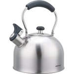 KINGHOFF Свирещ чайник Kinghoff KH 1859, 2.5 л, Индукция, Дървена дръжка, Инокс (9999KH1859) - topmarket