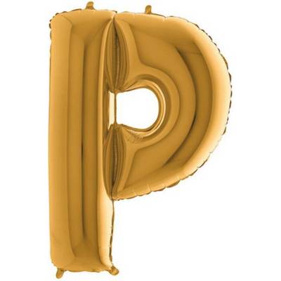 Grabo Fóliový balónek písmeno P 102 cm barevné varianty Zlatá