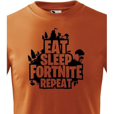 Dětské tričko Eat Sleep Fortnite Repeat Oranžová