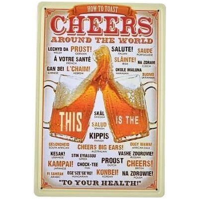 Ceduľa Cheers Vintage style 30cm x 20cm Plechová tabuľa