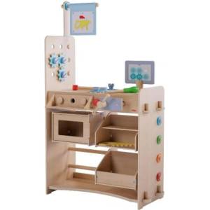 HABA Creative Play 3в1 Дървена кухня, магазин и работилница (2011830001)