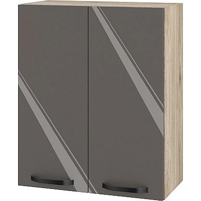 ИРИМ Горен кухненски шкаф Сити АРФ-Антрацит гланц-05-3 60 см