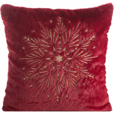 Takoy Vianočná zamatová obliečka na vankúš 45x45 cm červená vločka-HF-478018 | 45 x 45 cm