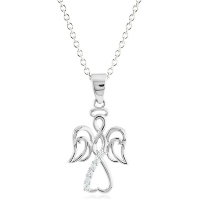 Gemmax Řetízek s přívěskem anděla z bílého zlata GLSWB-21951-39271