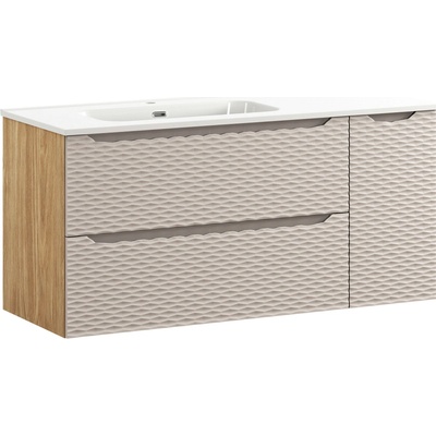 Comad Koupelnová skříňka s keramickým umyvadlem Ocean Beige 120 cm - béžová