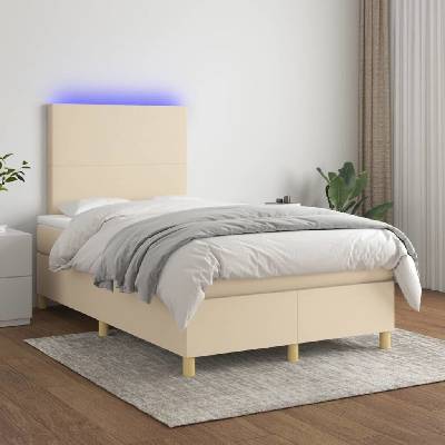 vidaXL 3135262 Boxspring s matrací a LED textil / Barva krémová