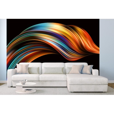 DIMEX ART Самозалепваща се флизелинова фототапета абстрактна цветна вълна 375 x 250 см