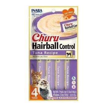 Inaba Churu Hairball Control Tuna Recipe - Кремообразно лакомство за котка с риба тон подпомагащо контрола на космените топки 4бр