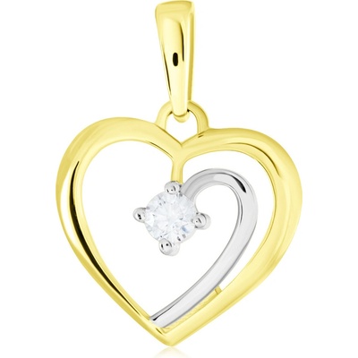 Cutie Jewellery Přívěsek Srdíčko ze žluto bílého zlata Z6300 1602 GLPCB 03068