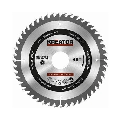 Pilový kotouč Kreator KRT020409 na dřevo 160mm, 48T