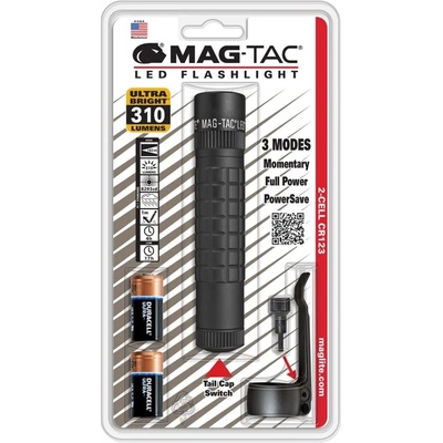 Maglite Фенер MAGLITE MAGTAC LED Plain Bezel, 2x батерии CR123, 310lm, водоустойчивост, блистер, черен (SG2LRE6L)