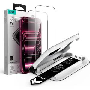 ESR Закалено защитно стъкло ESR ULTRAFIT CLASSIC, комплект от 2 броя, за iPhone 17 PRO MAX / 18 PRO MAX, черно