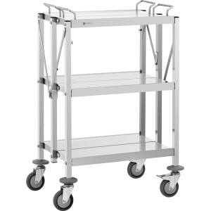 Royal Catering Количка за сервиране - 3 рафта - (2x) 50 x 83 / 40 x 58 см - 90 кг - сгъваема - Royal Catering RCSW-100 (RCSW-100)