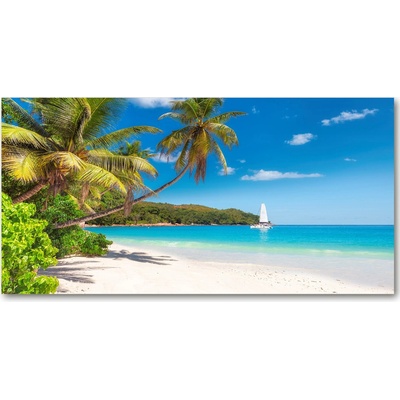 Foto obraz sklo tvrzené tropická pláž 100x50 cm