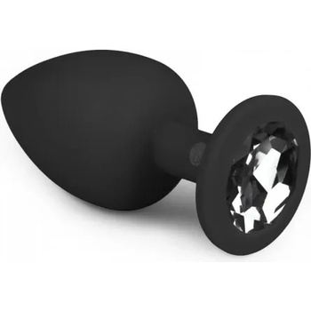 Easy Aнален разширител от силикон с кристал Diamond L черен