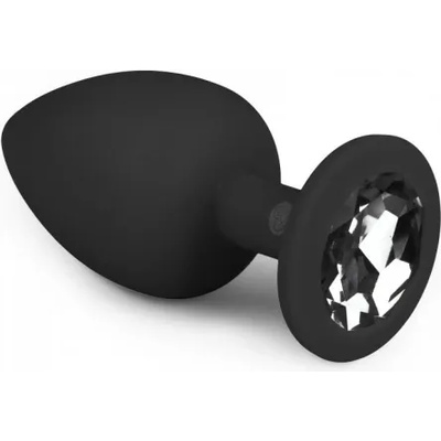 Easy Aнален разширител от силикон с кристал Diamond L черен