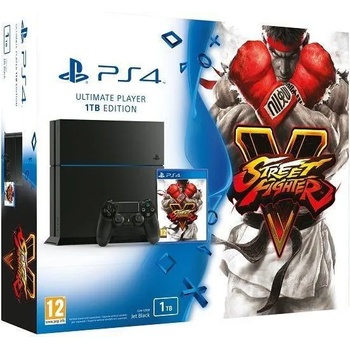 Sony PlayStation 4 Jet Black Ultimate Player Edition 1TB (PS4 1TB) + Street Fighter V
