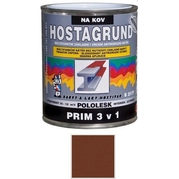 HOSTAGRUND PRIM 3v1 farba na kov Pololesk S2177 0240 hnedá 0,6l